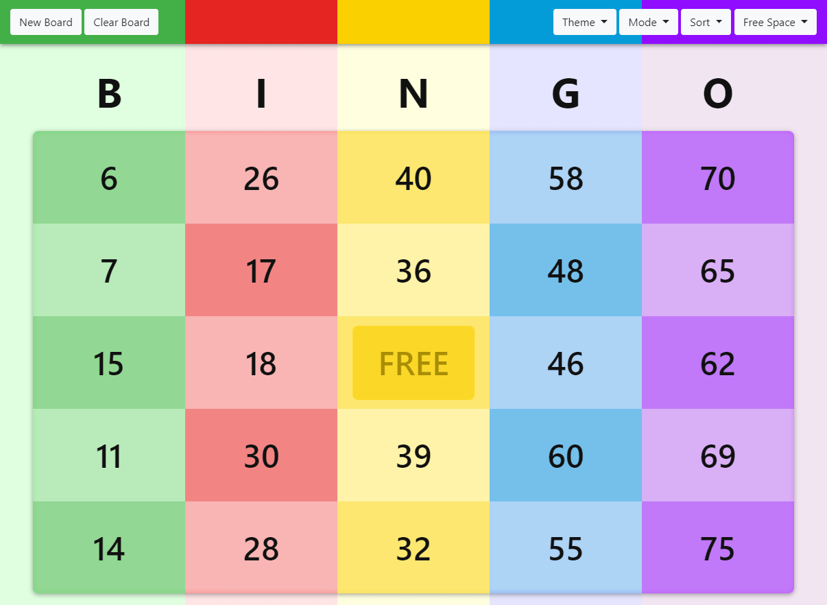 Bingo Board progressive web app show-off image